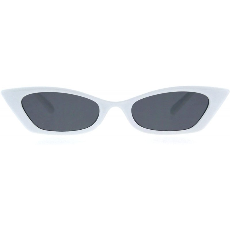 Cat Eye Womens Mod Plastic Rectangular Cat Eye Sunglasses - White - C518GQYWQZC $8.52