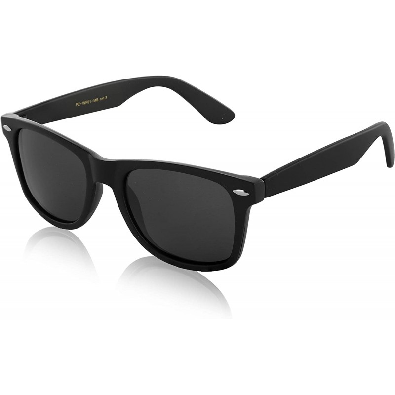 Oversized Polarized Sunglasses Vintage Retro Designer Unisex Sun Glasses UV400 - 1 Matte Black Frame - C218D9I33TR $9.91