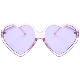 Oversized Women Fashion Oversized Heart Shaped Retro Sunglasses Cute Eyewear Uv Protection Eyeglasses Eyewear For Outdoor - C...