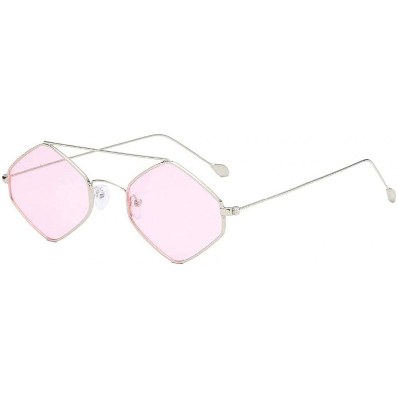 Cat Eye Women's Fashion Cat Eye Shade Sunglasses Integrated Stripe Vintage Glasses 2019 Fashion - Pink - CG18TL9YDTD $7.90