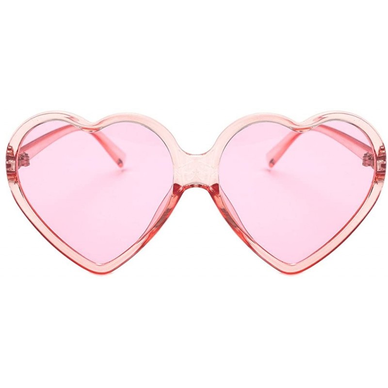 Goggle Fashion Women Unisex Heart-shaped Shades UV Mirror Sunglasses Eyewear - Pink - CZ18Q3SSZNY $11.11