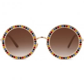 Round Shining Oversized Round Rhinestone Sunglasses Festival Gem Sunnies SJ1095 - CD18D09III5 $17.46