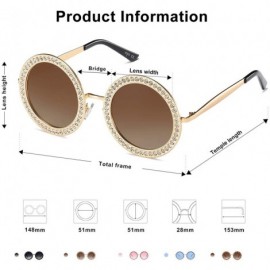 Round Shining Oversized Round Rhinestone Sunglasses Festival Gem Sunnies SJ1095 - CD18D09III5 $17.46