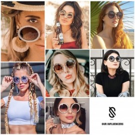 Round Shining Oversized Round Rhinestone Sunglasses Festival Gem Sunnies SJ1095 - CD18D09III5 $17.46