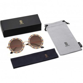 Round Shining Oversized Round Rhinestone Sunglasses Festival Gem Sunnies SJ1095 - CD18D09III5 $17.46