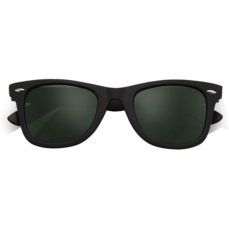 Sport Stylish 80th Retro Unisex Polarized Sunglasses UV400 Classic Vintage Chic - Black -Green - CE18DUXAKCT $10.27