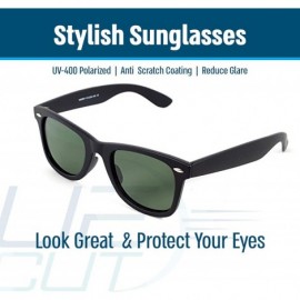 Sport Stylish 80th Retro Unisex Polarized Sunglasses UV400 Classic Vintage Chic - Black -Green - CE18DUXAKCT $10.27