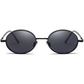 Round Unisex Sunglasses Retro Black Drive Holiday Round Non-Polarized UV400 - Black - CU18R09TYX3 $12.11