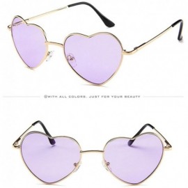 Oversized Women Men Sunglasses-Retro Metal Frame Sunglasses Heart Shape Stylish Eyewear - C - CJ18EMUSO59 $8.57