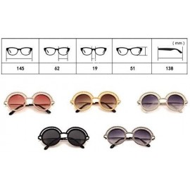 Goggle Ladies Fashion Sunglasses Inspired Round Metal Circle Polarized Sunglasses - Brown 1 - C518LCAD4QL $19.73