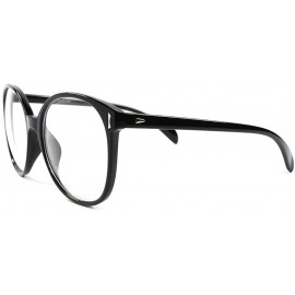 Oversized Classic Vintage Large Oversized Nerd Geeky Sexy Clear Lens Eye Glasses - Black - CB18XM922NY $8.08