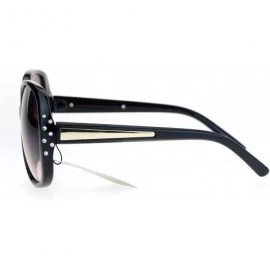 Butterfly Womens Rhinestone Studded Oversize Fashion Plastic Butterfly Sunglasses - Beige Smoke - CZ12O8LORA9 $13.14