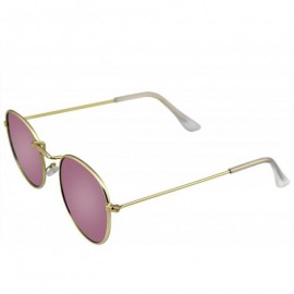 Round Fashion Round Sunglasses Men Women's Vintage Retro Mirror Glasses - Pink - CX18TWCZYWE $11.48