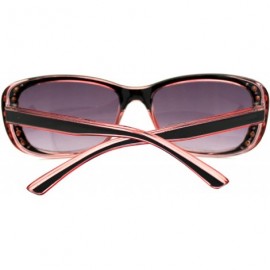 Rectangular Womens Bifocal Reading Lens Sunglasses Rhinestone Rectangular Frame - Pink - CH18IEW9ARR $8.78