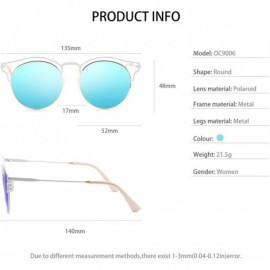 Oval Stylish Polarized Sunglasses 100% UV Protection For Women - E-white+blue - CT18EXTU4TM $20.95