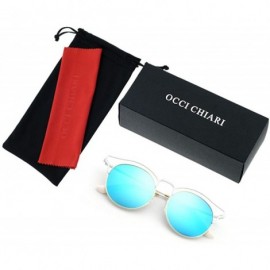 Oval Stylish Polarized Sunglasses 100% UV Protection For Women - E-white+blue - CT18EXTU4TM $20.95