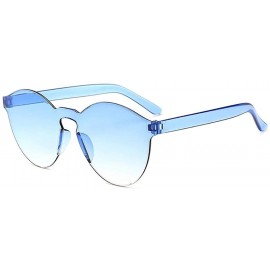 Round Unisex Fashion Candy Colors Round Frame UV Protection Outdoor Sunglasses Sunglasses - Blue - CT190L4WO4U $18.52