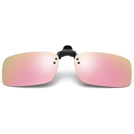 Semi-rimless Polarized Clip-on Sunglasses Anti-Glare Driving Glasses Sunglasses Over for Men Women UV Protection - Pink - C11...