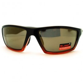 Wrap Mens Sunglasses Sporty Fashion Wrap Frame Reflective Lens - Black Orange - C611HHPFC7T $12.42