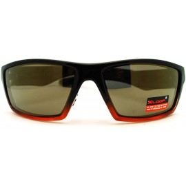 Wrap Mens Sunglasses Sporty Fashion Wrap Frame Reflective Lens - Black Orange - C611HHPFC7T $12.42