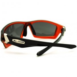 Wrap Mens Sunglasses Sporty Fashion Wrap Frame Reflective Lens - Black Orange - C611HHPFC7T $12.42