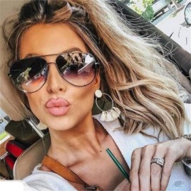 Oversized Mini Black Sunglasses Luxury Women Fashion 2019 Mirror Pink Glasses Pilot Style Adult Girls Gradient UV400 - CJ198A...