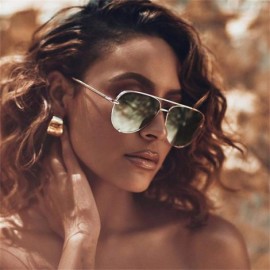 Oversized Mini Black Sunglasses Luxury Women Fashion 2019 Mirror Pink Glasses Pilot Style Adult Girls Gradient UV400 - CJ198A...