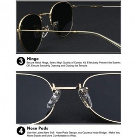 Oval Men Women Vintage Small Oval Metal Frame Sunglasses Mirrored Lens Shades - Gold-red - CT18IGTYKW5 $13.14