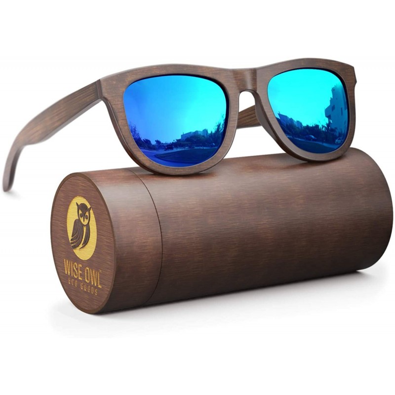 Aviator Wood Sunglasses Polarized Men Women - Standard Size 140mm - C718ARMI44A $24.17