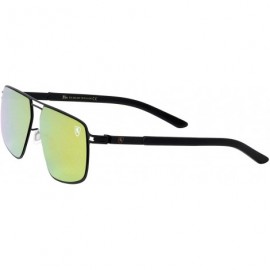 Aviator Aero Plane Bridgeless Double Top Bar Flat Thin Frame Aviators Sunglasses - Gold Black - CT199LWKS43 $32.81