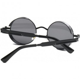 Oversized Lennon Gothic Steampunk Sunglasses Black Yellow Tinted Shades - Black Lens/Black Frame - C0189TK6C6H $10.72