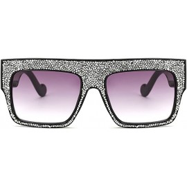 Goggle Womens Fashion Trendy Oversized Sunglasses Metal Hollow Cut Out - Silver Grey - CD18DUKO4T6 $14.10