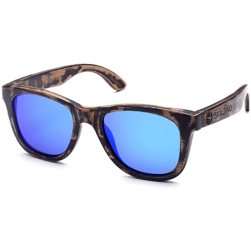 Aviator Bamboo Wood Sunglasses with Polarized Lens Sunglasses Wood Sunglasses For Men SD6410 - Burnt - CG18LXSUIM7 $8.35