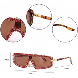 Oversized Oversize Shield Visor Sunglasses Flat Top Mirrored Mono Lens - Leopard - CG18RW90D6K $19.51