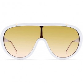 Goggle Oversized One Piece Sunglasses Women Men Fahion Siamese Lenses Retro Design B2580 - White - CI196RENOWC $16.17