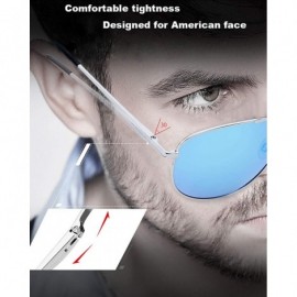 Aviator Aviator Polarized Sunglasses for Men-Women-Sun Shade with UV400 & Spring Hinges - Blue - CK18IL07G6N $12.56