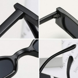 Rectangular Small frame Men and women Sunglasses Fashion Retro Sunglasses - Red - CU18LL0Q7TR $9.41