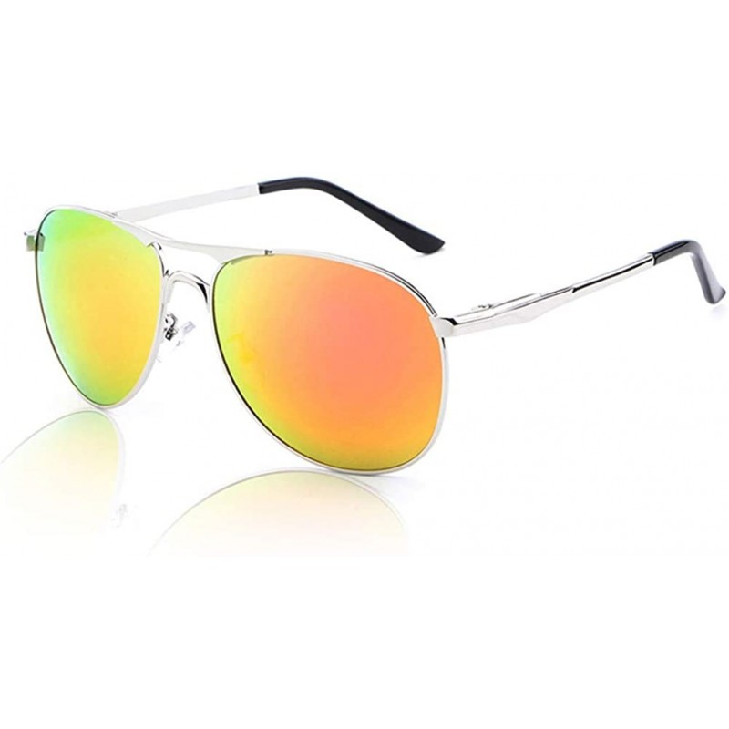 Semi-rimless Fashion Retro Biker Fishing Polarized Sunglasses for Men - Orange - CR18ZSL4CXS $11.84