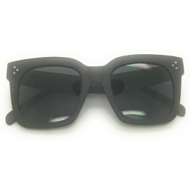 Oversized Vintage Women Butterfly Sunglasses Designer Luxury Square Oversized Flat Lens - Matte Black - CB18WEIW9IW $9.81