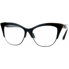 Round Womens High Point Squared Half Rim Look Cat Eye Glasses - Black - CC121RDNISL $9.70