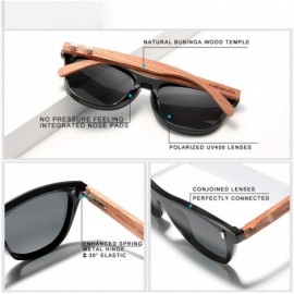 Goggle Wood Sunglasses Vintage Polarized Men's Natural Wooden Eyewear Accessories - Black Bubinga Wood - CN194ONEUZT $37.44