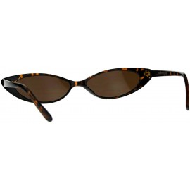 Oval Skinny Flat Sunglasses Womens Oval Wide Frame Retro Fashion UV 400 - Tortoise - CS18EOM4NWI $9.26