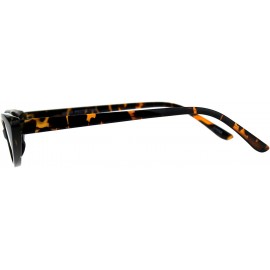 Oval Skinny Flat Sunglasses Womens Oval Wide Frame Retro Fashion UV 400 - Tortoise - CS18EOM4NWI $9.26