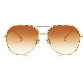 Aviator Vintage Women Sunglasses Oversized Aviator Glasses Gold Metal Classic Frame - Brown - CT18IH4D7K9 $14.55