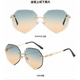 Rimless Rimless Cut Edge Sunglasses Irregular Ocean Slice Sunglasses for Lady - 6 - CG198R0CIDU $27.87