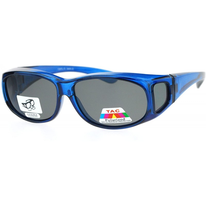 Rectangular Polarized 55mm Rectangular Fit Over Plastic Sunglasses - Blue - CO12O2AJBG9 $14.38