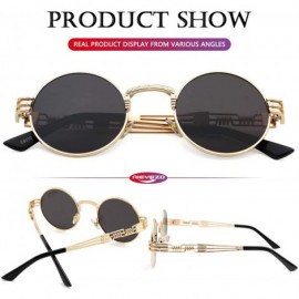 Square Round Steampunk Sunglasses John Lennon Hippie Glasses Metal Frame 100% UV Blocking Lens - CS1908H895G $23.76