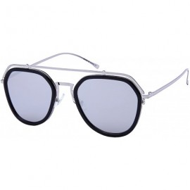 Aviator RX-Able Modern Aviator w/Color Mirrored Flat Lens 541072-O-FLREV - Black+silver - CM12NW2QMDU $10.15