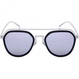 Aviator RX-Able Modern Aviator w/Color Mirrored Flat Lens 541072-O-FLREV - Black+silver - CM12NW2QMDU $10.15