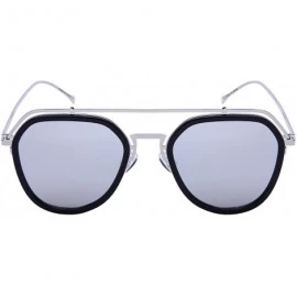 Aviator RX-Able Modern Aviator w/Color Mirrored Flat Lens 541072-O-FLREV - Black+silver - CM12NW2QMDU $10.15